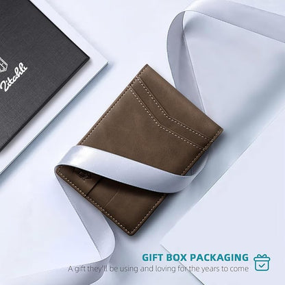 Zitahli Money Clip Wallets for Men,Slim Bifold Wallet 10-12 Cards, Mens Leather Wallet with ID Window,RFID Blocking Thin Minimalist Credit Card Holder,Gifts for Him