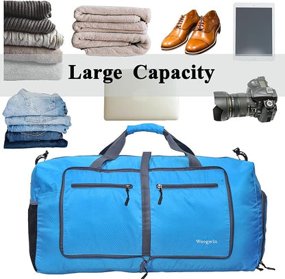 Woogwin Travel Duffel Bag Large Foldable Waterproof Overnight Bag for Beach Swim Bags Pool Sports Gym