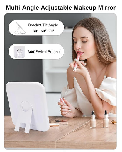 Relavel Travel Makeup Bag With LED Mirror, Cosmetic Train Case with Light up Mirror, Portable Makeup Artist Organizer Bag with Adjustable Dividers, Makeup Brush Holder Storage, Plaid