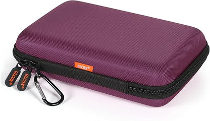 Deep Purple Carrying Case - GLCON Hard Storage Case Electronics Organizer Tech Pouch for Hard Drive, Power Bank, Cell Phone, Charger Enclosure - Portable Travel Pouch Bag with Carabiner