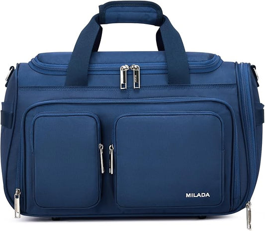 MILADA Underseat Carry On Luggage Bags for Travel Lightweight Foldable Carry On Bags for Airplanes Small Duffle Bag for Men Women Personal Weekend Overnight Travel Tote Bags, Blue