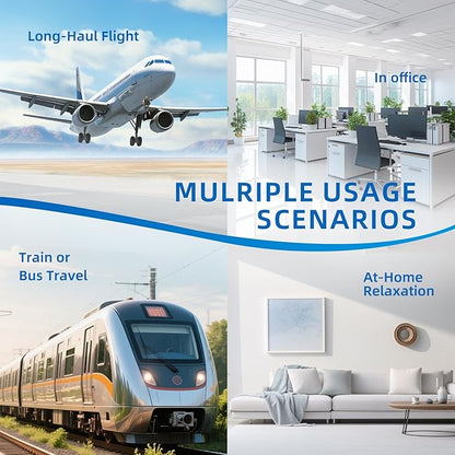 2-Pack Airplane Foot Hammock for Plane Travel – Adjustable Leg Rest Foot Hammock with Metal Buckles – Lightweight Travel Foot Rest for Airplane, Train, Bus and Car