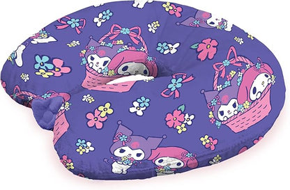 Northwest Sanrio My Melody Flower Basket Fun Travel Neck Pillow, U-Shaped Plush Cushion for Airplane, Traveling, Car, 12x13 inches