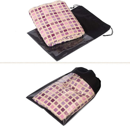 24 Pack Portable Shoe Bags for Travel Large Shoes Pouch Storage Organizer Clear Window with Drawstring for Men and Women Black