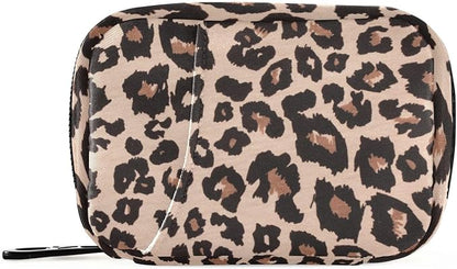 Pill Organizer Box Case Weekly Travel Pill Container Cute Pill Holder 7Day Vitamin Organizer Pill Dispenser Sorter Planner Storage Small Compact Leopard Print Brown08