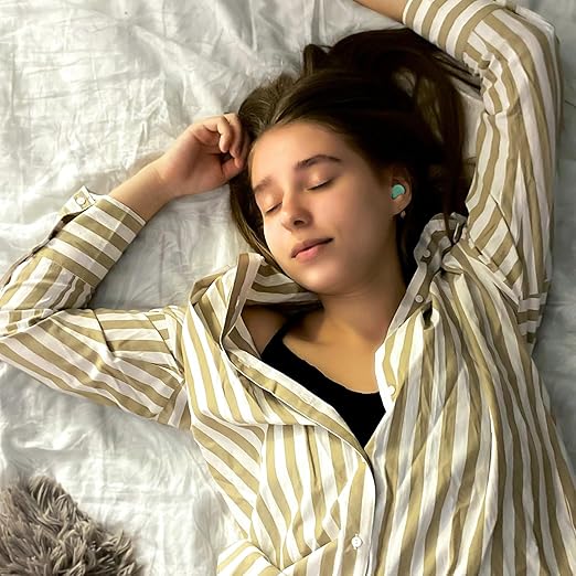 Ear Plugs for Sleeping Noise Cancelling, Reusable Soft Noise Reduction Earplugs for Sleep, Focus, Travel, Work, Motorcycle, Concert with 6 Silicone Ear Tips and 6 Foam Ear Tips - 25-35dB Green