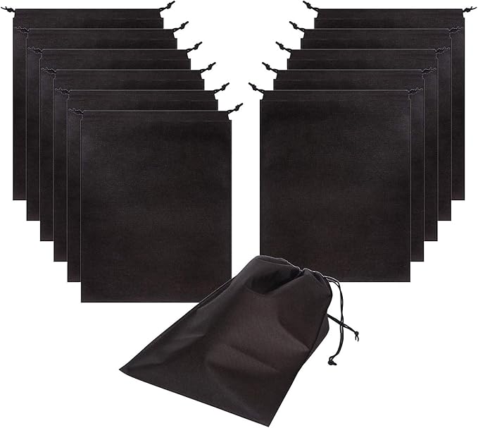 12 Pack Shoe Bags for Travel Non-Woven with Rope for Men and Women Large Shoes Pouch Storage Packing Organizers