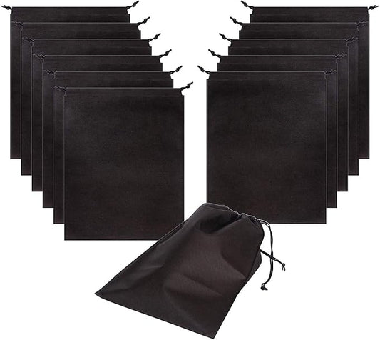 12 Pack Shoe Bags for Travel Non-Woven with Rope for Men and Women Large Shoes Pouch Storage Packing Organizers