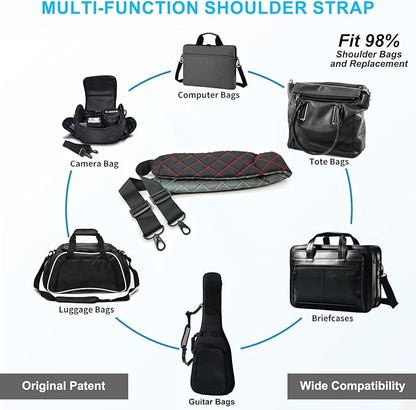 2 in 1 Anti-theft Bag Shoulder Strap with Pockets, 54 inch Travel Belt Ultra-Wide and Thick, Comfort and Stylish