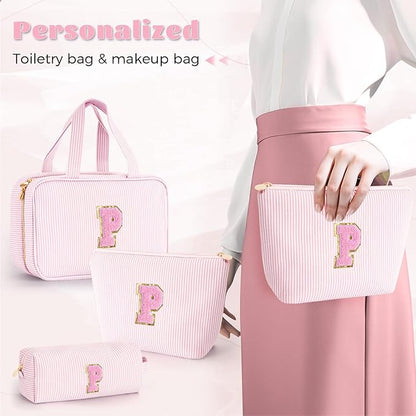 Personalized Gifts for Women,Cute Travel Toiletry Makeup Bag Cosmetic Bag Skin Care Bag Daughter Niece Sister Wife Friend Teacher Engagement Wedding Gifts Thank You Gift - Pink P