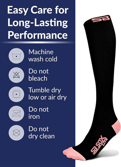 SB SOX Lite Compression Socks for Men & Women (15-20mmHg) – Best Compression Socks for Travel, Sports, and Daily Wear - XXL Sizes too!