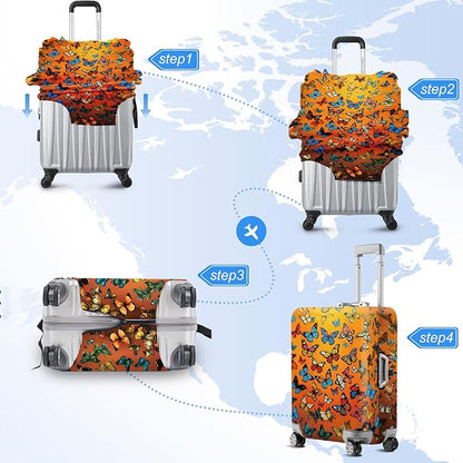 ANNA QUEEN Travel Luggage Cover Suitcase Protector Suitcase Cover Anti-Scratch,Stretchable Bag Cover Washable Durable Polyester