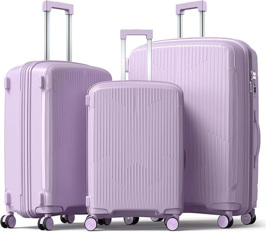 Nazhura Luggage Set, 3-Piece Hardside Suitcase Set, 20-inch Carry On, 24-inch, 28-inch Luggage