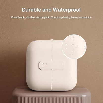 AMIRO M2 Travel Makeup Bag with 5 Level Brightness & 3 Color LED Mirror, Portable Makeup Artist Organizer, White