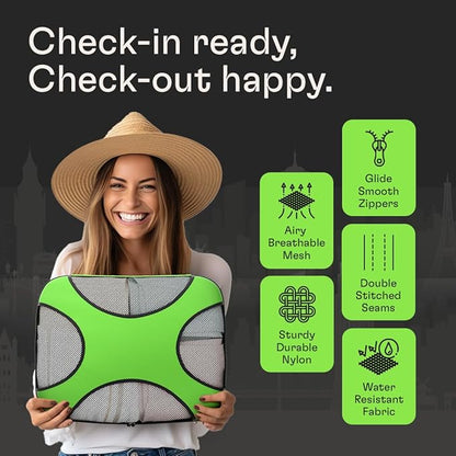 Shacke 6 Set Packing Cubes for Travel - Compression Packing Bags/Travel Organizer - Luggage Organizer Bags for Traveling - Travel Essentials for Women - Cruise Must Haves Packing List