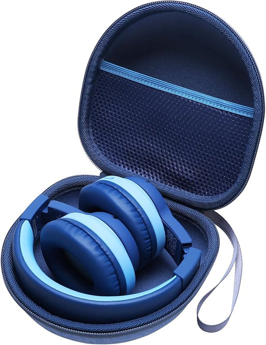 Kids Headphones Case Compatible with iClever BTH12 / BTH20/ BTH26/HS19, JoySpark, Candy Bila, EarFun, MIDOLA, IMYB Foldable Kids Headphones, Blue Travel Storage Bag(Case Only)