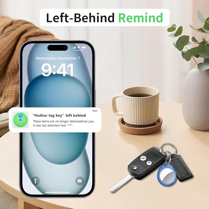 Air Tracker Tags 4 Pack Blue, 5.3 Bluetooth Tracker Work with Apple Find My (iOS Only), 100dB Sound, Smart Tag with Keychain/Lanyard, Item Finder for Luggage/Key/Suitcase, Replaceable Battery