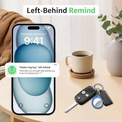 Air Tracker Tags 4 Pack Blue, 5.3 Bluetooth Tracker Work with Apple Find My (iOS Only), 100dB Sound, Smart Tag with Keychain/Lanyard, Item Finder for Luggage/Key/Suitcase, Replaceable Battery