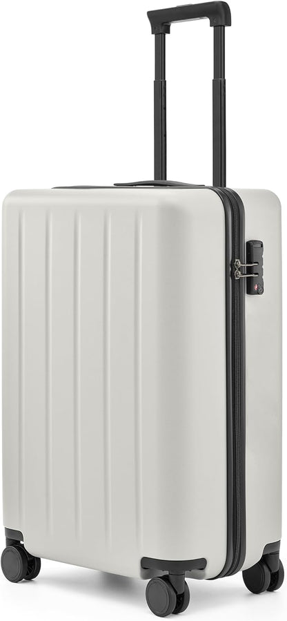NINETYGO Carry On Suitcase, 20 Inch Carry-On Luggage with Double Spinner Wheels, Dry Wet Separate, PC Hard Case Suitcase, Lightweight Travel Luggage, TSA Approved (Solid White, Danube)