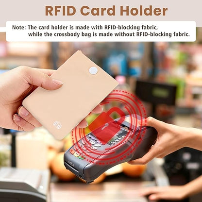 Crossbody Money Belt with Detachable RFID-Blocking Cardholder, Hidden Travel wallet for Money & Passport - Lightweight, Secure, and Invisible Design for Travel