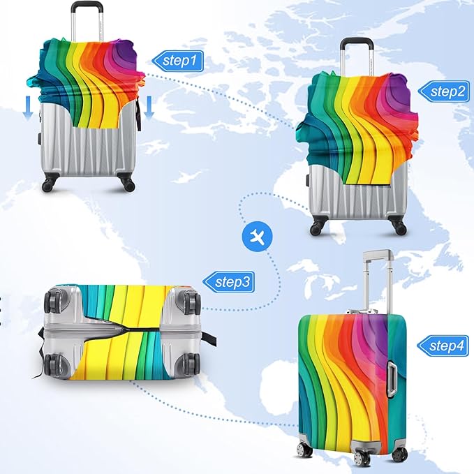 ANNA QUEEN Travel Luggage Cover Suitcase Protector Suitcase Cover Anti-Scratch,Stretchable Bag Cover Washable Durable Polyester