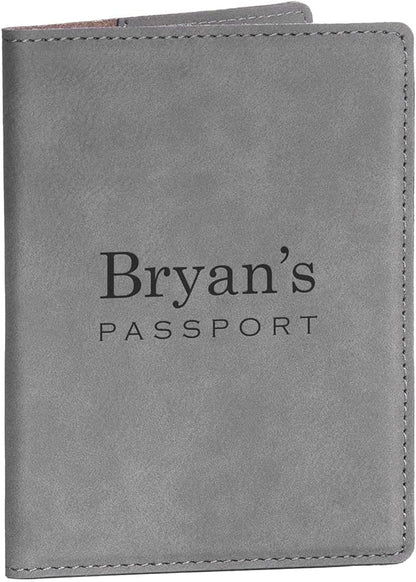 Personalized Passport Cover with Name - Gray, Personalized Passport Case, Custom Passport Holder
