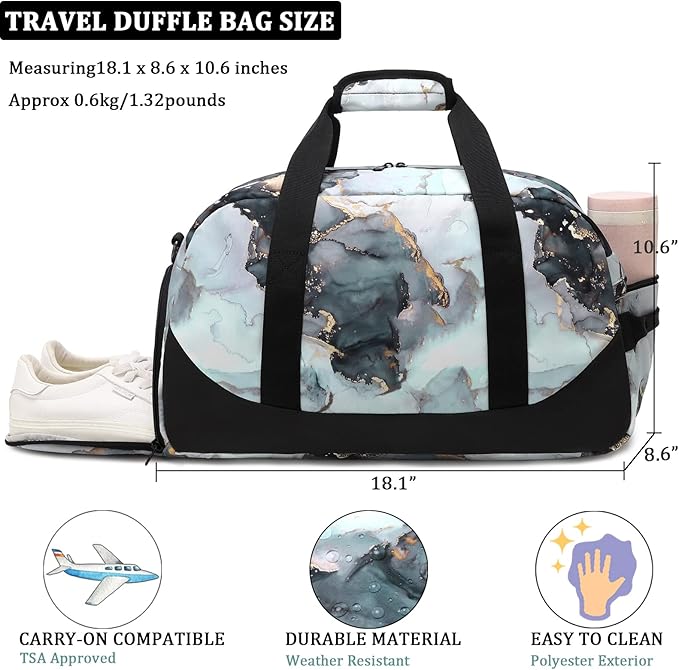 JIANYA Kids Overnight Duffle Bag Girls Boys Sport Gym Bag with Shoe Compartment & Wet Pocket, Carry On Weekender Travel Bag for Kid Girl Boy