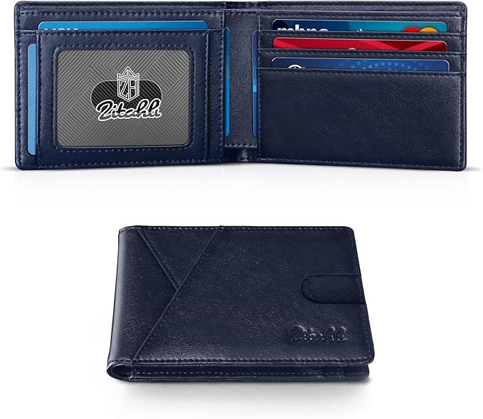 Zitahli Wallet for Men Slim 11 Credit Card Holder RFID Blocking Small Men's Wallet Bifold Minimalist Front Pocket With Mens Gifts Box