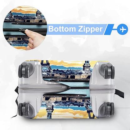 ANNA QUEEN Travel Luggage Cover Suitcase Protector Suitcase Cover Anti-Scratch,Stretchable Bag Cover Washable Durable Polyester with Elastic Hem with Zipper Closure