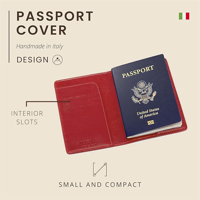 Maruse Italian Leather Passport Cover for Men and Women, Handmade in Italy