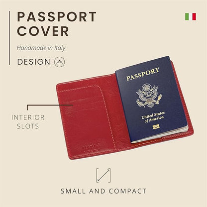 Maruse Italian Leather Passport Cover for Men and Women, Handmade in Italy