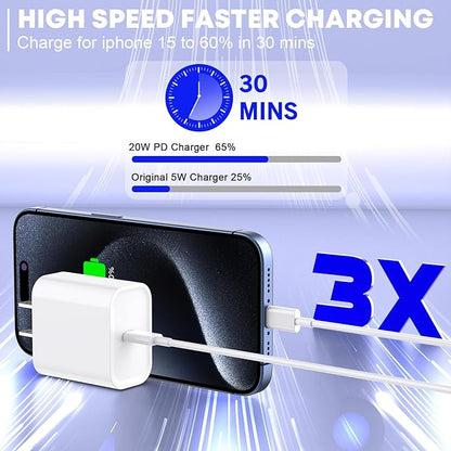Fast Charger for iPhone 17/16/15 Charger,10FT Extra Long Fast Charging 3Pack Block USB-C to USB C Fast Charging Cable Cord for iPhone Air/17 Pro Max/iPhone 16 Pro/16 Plus/15 Pro Max,iPad Pro/Air/Mini