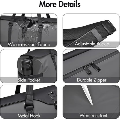 Travel Bag for Men Women, Duffle Bags for Travel with Shoe Compartment Weekender Overnight Carry On Bag with Dry Wet Separated Pocket Personal Item Bag for Gym Trip Workout