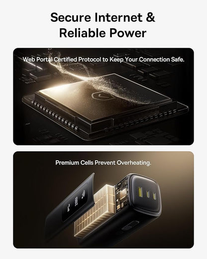Baseus 4G LTE Mobile Hotspot & 20000mAh 67W Power Bank 2-in-1, Portable WiFi for Travel in 150+ Countries, Enercore Power Bank, 10000mAh Fast Charging Portable Charger Built-in 45W Retractable Cable