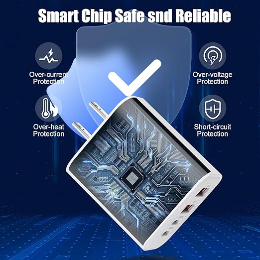 USB Type C Charger for iPhone 17 16 Pro,40W Multiport Type C Charger Fast Charging,2Pack 4Port USB C Wall Charger 10FT USBC Chargers Cord for iPhone 17/17 Pro/17 Air/16 ProMax/16e/15/15 ProMax/15 Plus