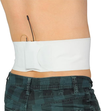 URSA Waist Strap - Ultra Slim, Breathable & Stretchy Microphone Transmitter Straps. Compatible with Most Transmitter/Receivers (White, Large Waist - Small Pouch)