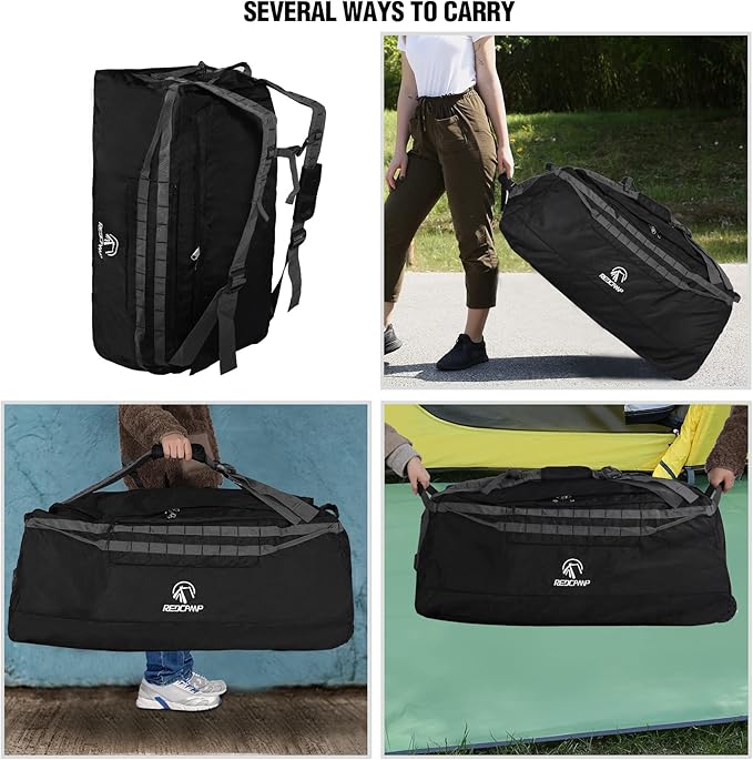 REDCAMP 85L/120L/140L Foldable Duffle Bag with Wheels, Large Travel Duffel Bag