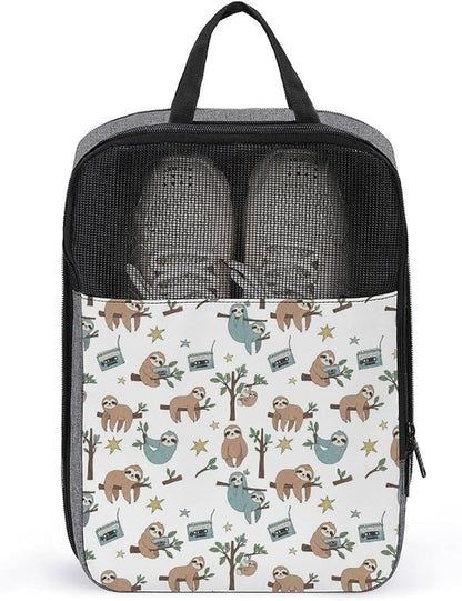 Reusable Portable Shoe Bag Cute Sloth Travel Shoe Bags for Storage and Packing Dust-Proof Sneaker Bag