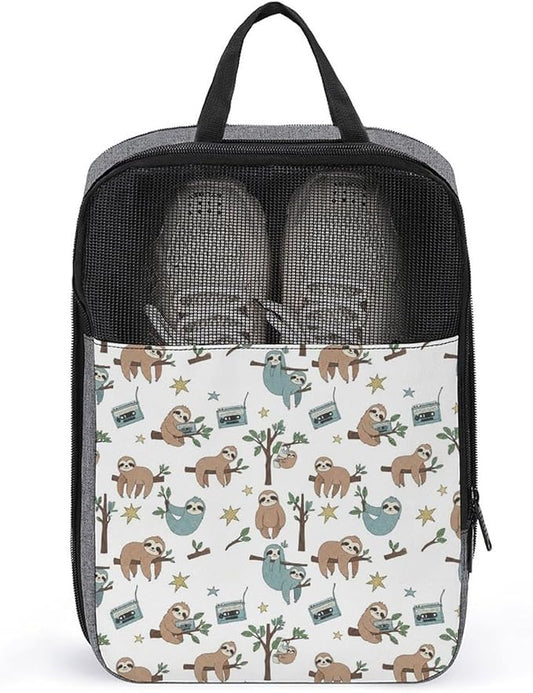 Reusable Portable Shoe Bag Cute Sloth Travel Shoe Bags for Storage and Packing Dust-Proof Sneaker Bag