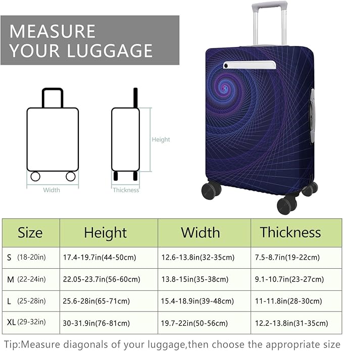 World Landmarks Travel Luggage Cover, Travel-Themed Suitcase Protector Stretchable, Washable Travel Suitcase Cover (L for 25-28 Inch Luggage)