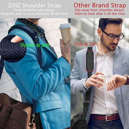 ZINZ Shoulder Strap 78" Universal Handbag Strap with Ultra-thick Fixed Padded and Dual Balanced Adjustable Buckles Shoulder Crossbody Strap for Briefcase Messenger Bag Laptop bag Luggage，Blue