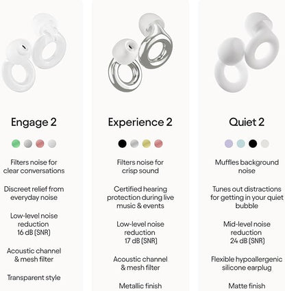 Loop Engage 2 Ear Plugs – Everyday Noise Relief with Clear Speech for Social Gatherings, Work, Conversation, Parenting & Noise Sensitivity – 16 dB Noise Reduction Earplugs