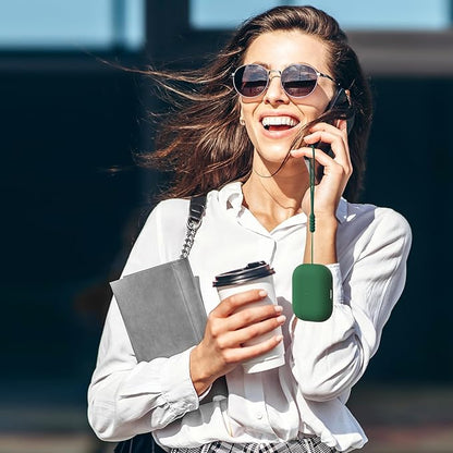 ORNARTO Compatible with AirPods Pro 2 Case 2022, Full Protective Hybrid Silicone for AirPods Pro 2nd Generation Case, Front LED Visible Skin Cover-Clover Green