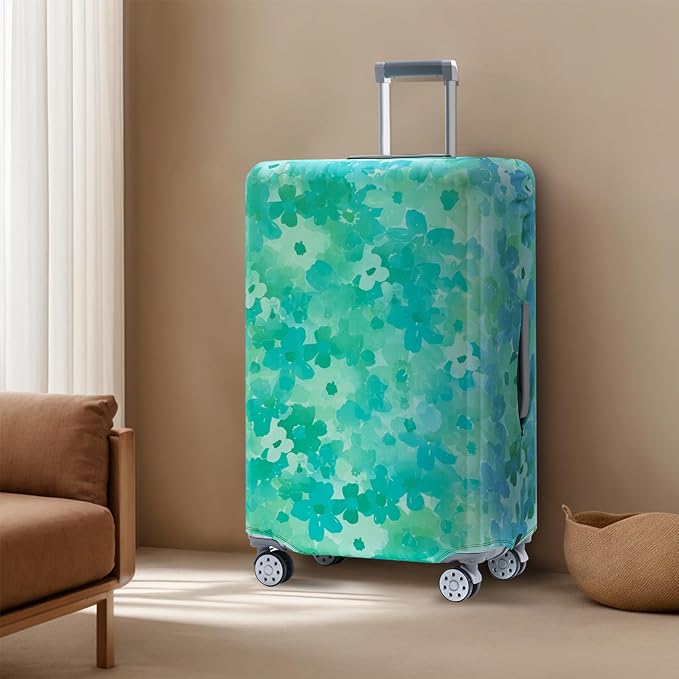 Travelkin Luggage Covers For Suitcase Tsa Approved,Suitcase Cover Protector Fit 18-32 Inch Luggage (Blue Floral, XL)
