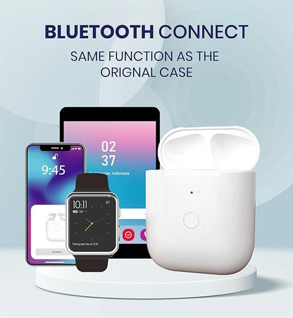 Replacement Charging Case for AirPods 1st & 2nd Generation with Wireless and Wired Charging and Built-in 550 mAh Battery for Fast Charging, Bluetooth Pairing and Sync Button. No Earbuds/Airpods