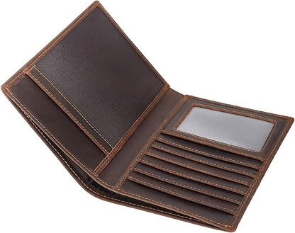 Polare Luxury RFID Blocking Leather Passport Holder Travel Wallet For Men and Women (Dark Brown)