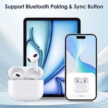 Wireless Charging Case Compatible with Air Pods 4th Generation, USB-C Port Charging Case Replacement for Air Pods 4, Wireless Charging case Replacement with Bluetooth Pairing Sync Button