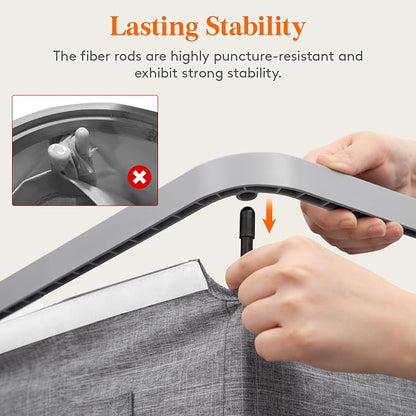 Lifewit 145L Laundry Basket with Lid, Large Laundry Hamper with Plastic Handles and Removable Bag, Foldable Tall Dirty Clothes Hampers for Laundry for Laundry Room, Bedroom, Bathroom, Dorm, Light Gray