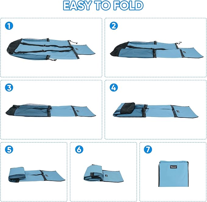 BALEINE 150L Laundry Bag Backpack, 900D Oxford Fabric Large Travel Laundry Bags with Shoulder Straps and 2 Mesh Pockets for College Dorm, Apartment, Laundromat (Blue, 150L)