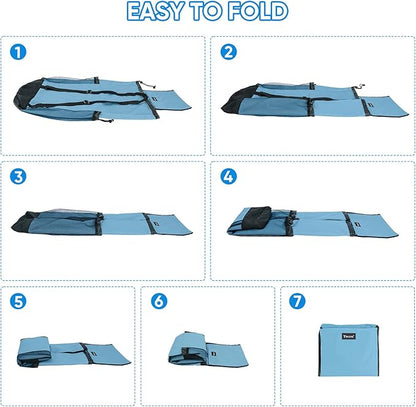 BALEINE 120L Laundry Bag Backpack, 900D Oxford Fabric Large Travel Laundry Bags with Shoulder Straps and 2 Mesh Pockets for College Dorm, Apartment, Laundromat (Blue, 120L)